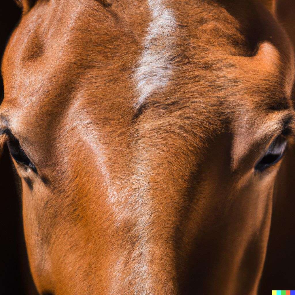 a horse, photograph taken with a macro lens, 50mm
